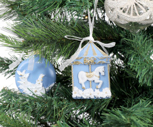 Vienna Sky Blue Carousel Tree Ornament