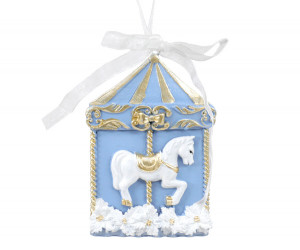 Vienna Sky Blue Carousel Tree Ornament