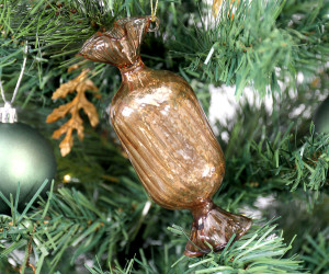 Set 3 Gold Candy Glass Tree Baubles