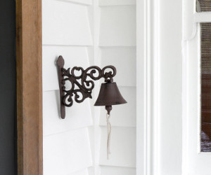 Wilton Vintage Wall Bell Scroll Detail - Cast Iron Doorbell
