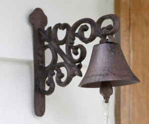 Wilton Vintage Wall Bell Scroll Detail - Cast Iron Doorbell
