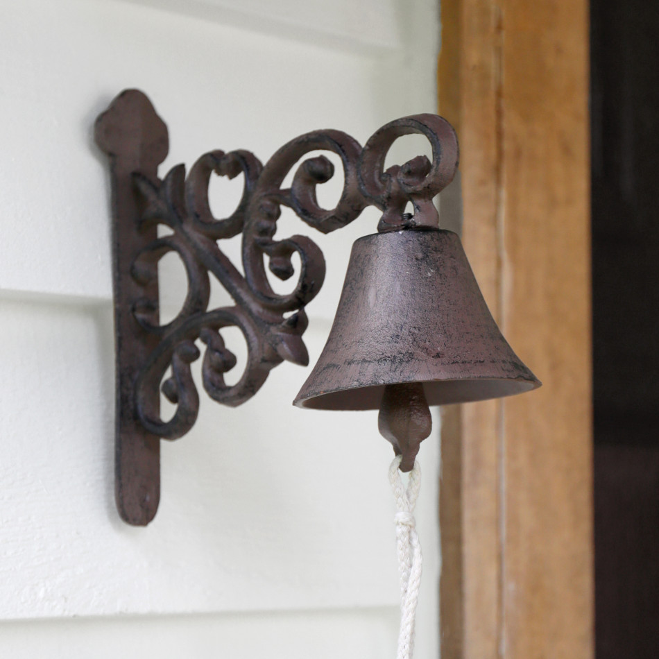 Wilton Vintage Wall Bell Scroll Detail - Cast Iron Doorbell, framed wall artwork