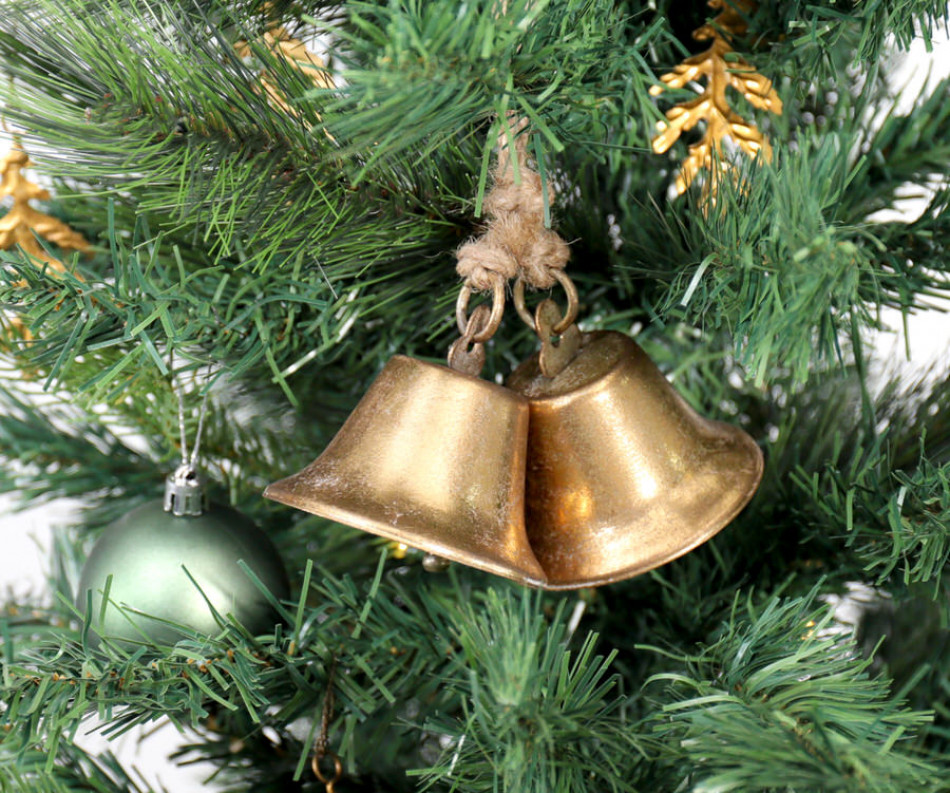 Set 2 Bergen Antique Gold Bells