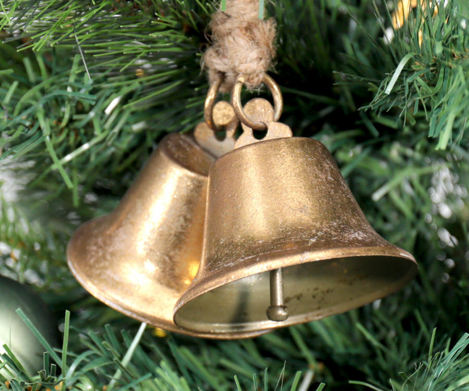 Set 2 Bergen Antique Gold Bells