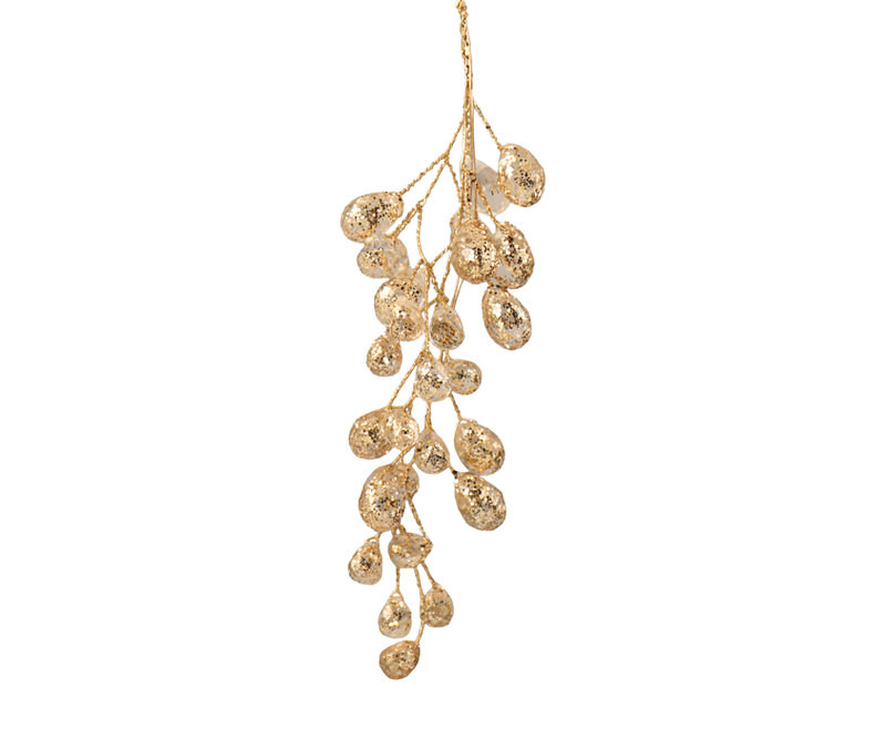 Gold Crystal Frost Berries Tree Decoration