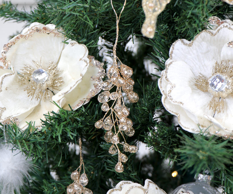 Gold Crystal Frost Berries Tree Decoration Shop by colour