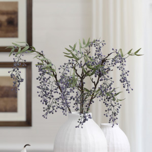 Blue Pepper Berry Spray, decorative artificial flower or foliage stem