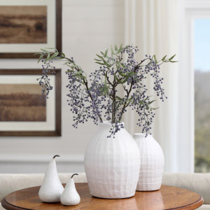 Blue Pepper Berry Spray, decorative flowers or foliage for vase styling