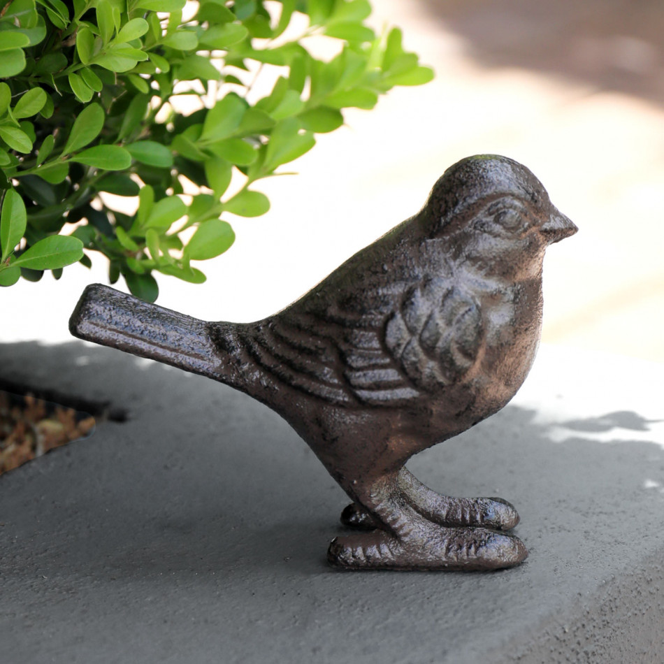 Little Sparrow I Garden Sculpture, a sculptural decorative accent for shelf, console or tabletop styling