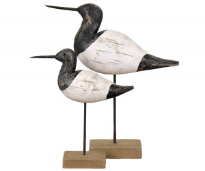 Set 2 Black Oystercatcher Birds on Stands