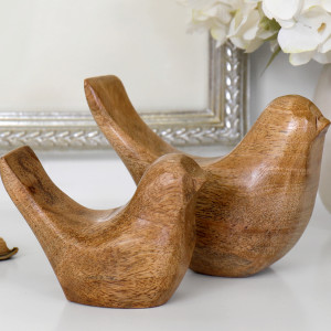 Set 2 Finley Mango Wood Birds