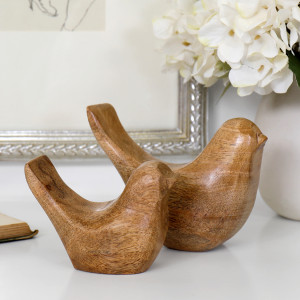Set 2 Finley Mango Wood Birds