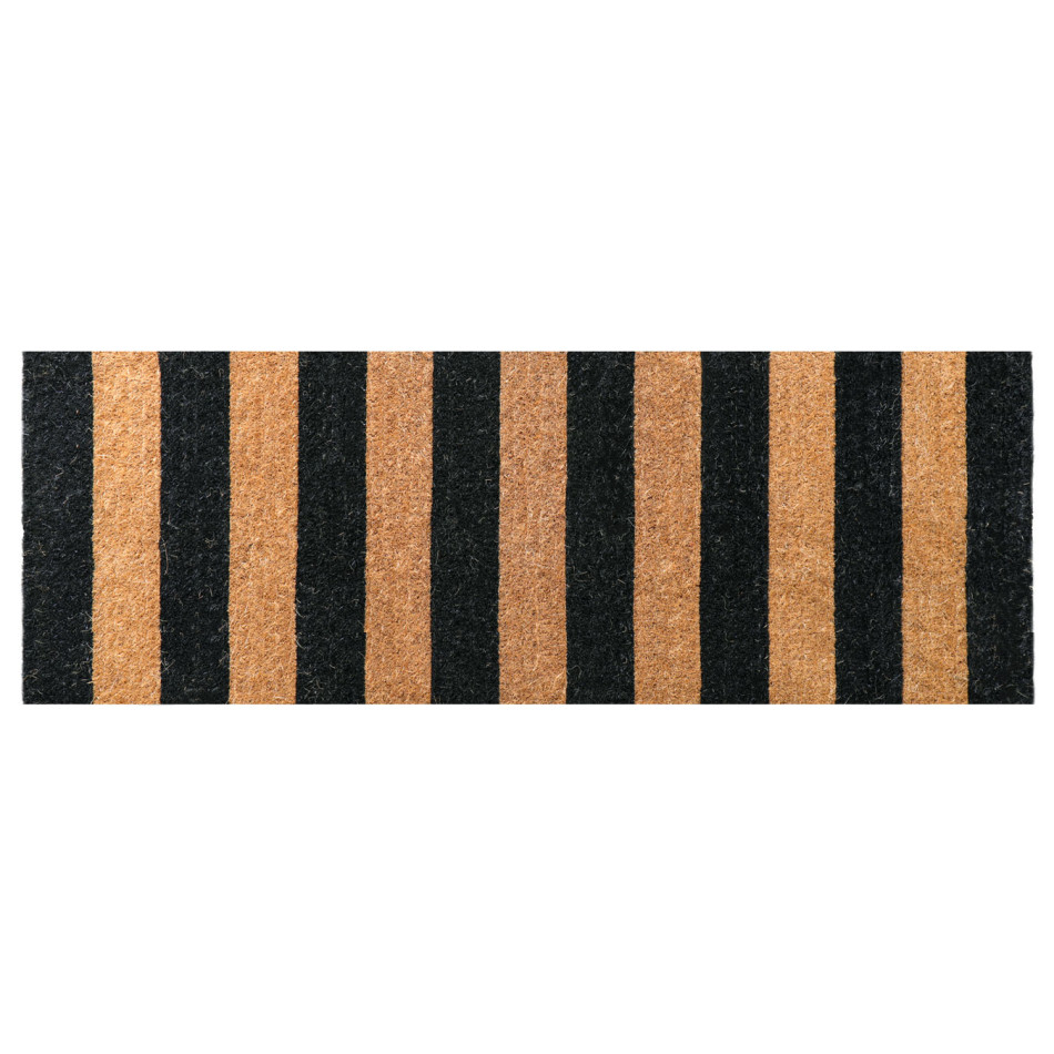 Black Stripes Long Doormat - PVC Backed