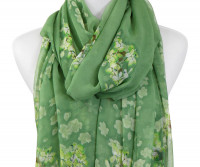 Apple Blossom Green Silk Feel Scarf