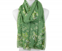 Apple Blossom Green Silk Feel Scarf