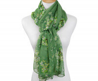 Apple Blossom Green Silk Feel Scarf