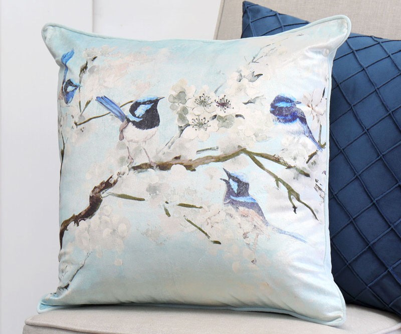 Mayfield Blue Fairy Wren Cushion
