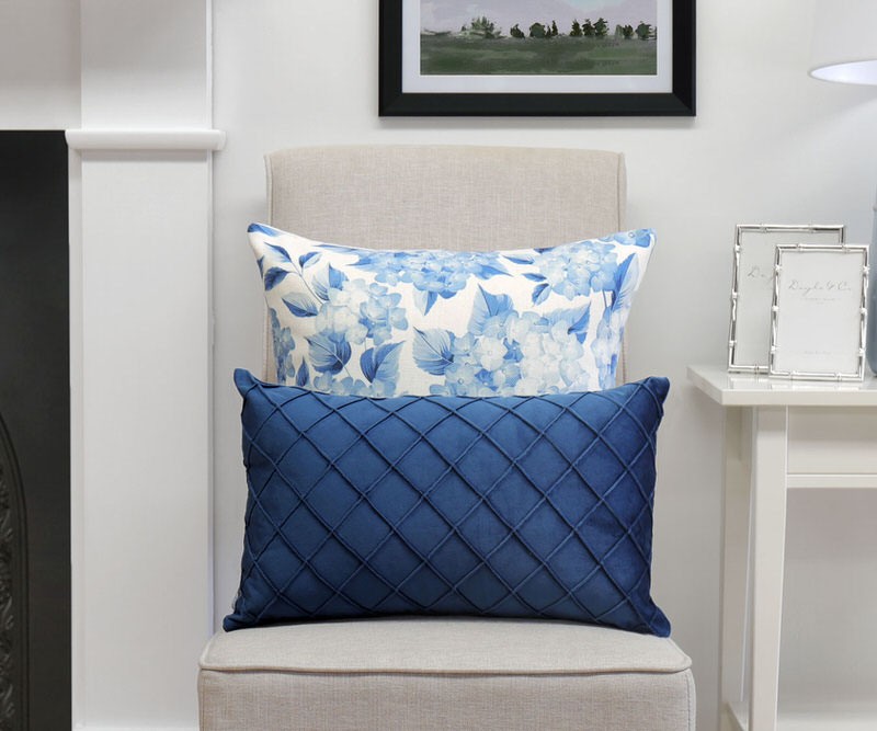 Cranbourne Midnight Blue Velvet Cushion Rectangle