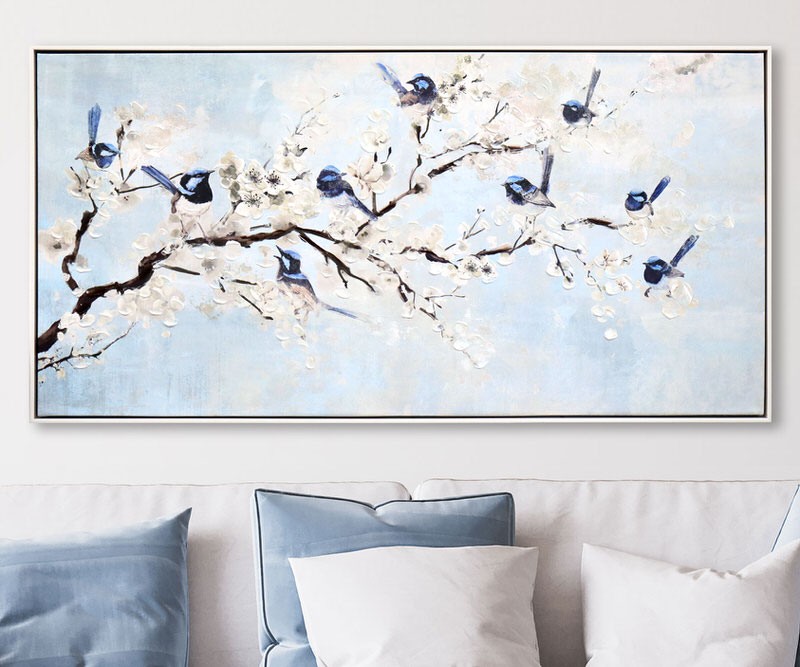 Mayfield Blue Fairy Wren Framed Canvas Painting