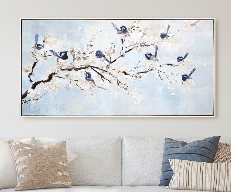 Mayfield Blue Fairy Wren Framed Canvas Painting
