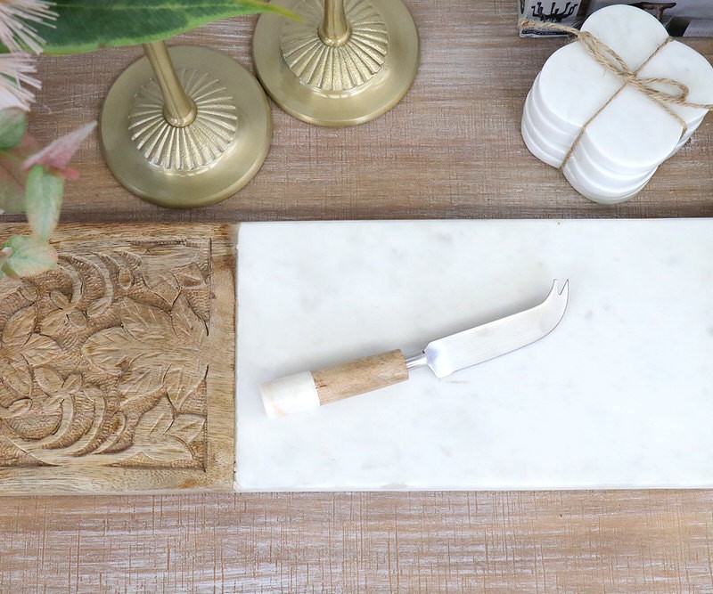 Eliot Carved Timber & Marble Cheese Board Gift ideas for that special