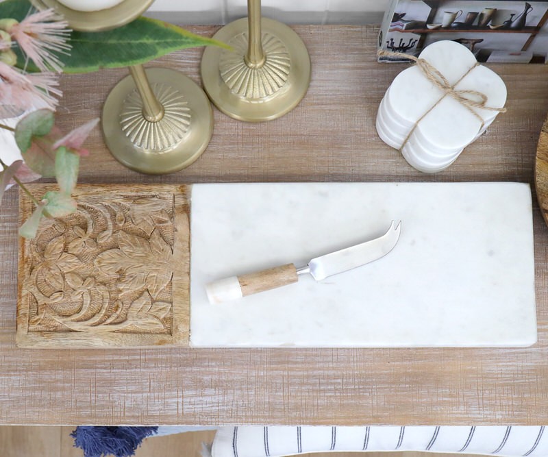 Eliot Carved Timber & Marble Cheese Board Gift ideas for that special