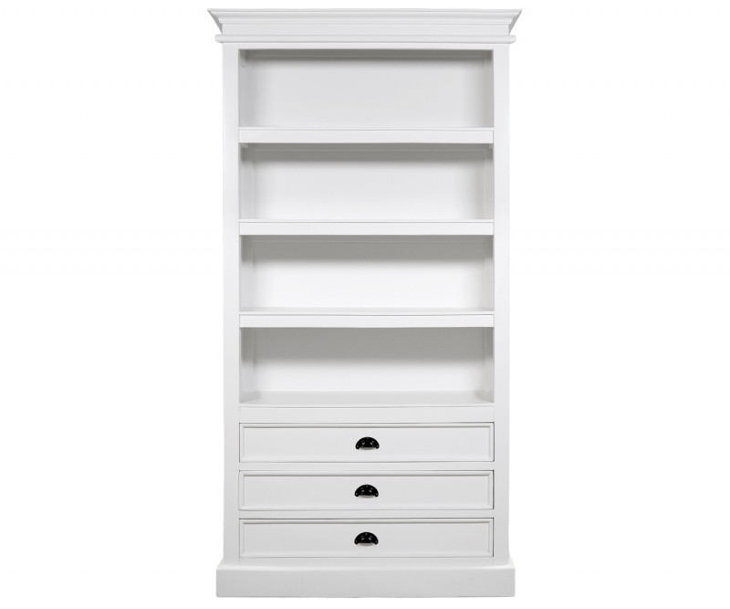 Clifton White 3-Drawer Bookshelf