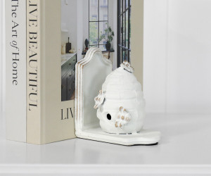 Single White Beehive Bookend