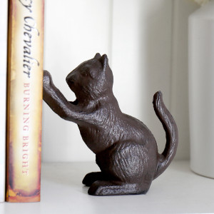 Orwell Cast Iron Cat Bookend, decorative home accessory