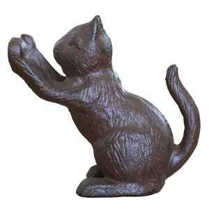 Orwell Cast Iron Cat Bookend, a decorative pair or piece for supporting books