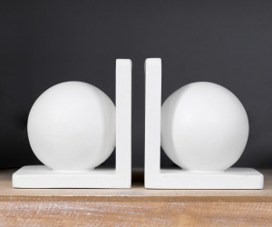 Set 2 Dante White Sphere Bookends
