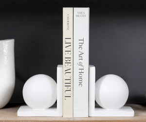 Set 2 Dante White Sphere Bookends