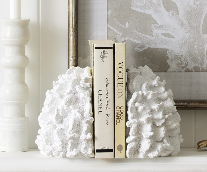 Set 2 Boat Harbour White Coral Bookends