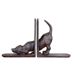 Set 2 Tracker Hound Dog Bookends, a functional fitting for displaying, holding or organising household items