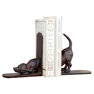 Set 2 Tracker Hound Dog Bookends, designed to add practical storage or display space to the home