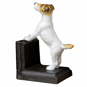 Set 2 Vintage Fox Terrier Bookends, a decorative pair or piece for supporting books