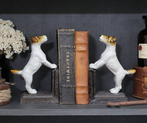 Set 2 Vintage Fox Terrier Bookends