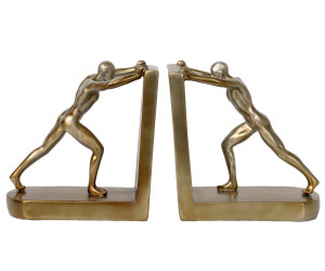 Set 2 Atlas Gold Bookends