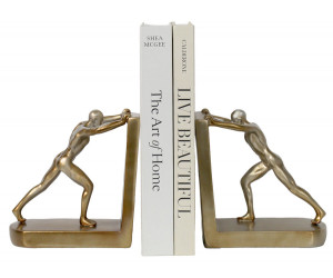 Set 2 Atlas Gold Bookends
