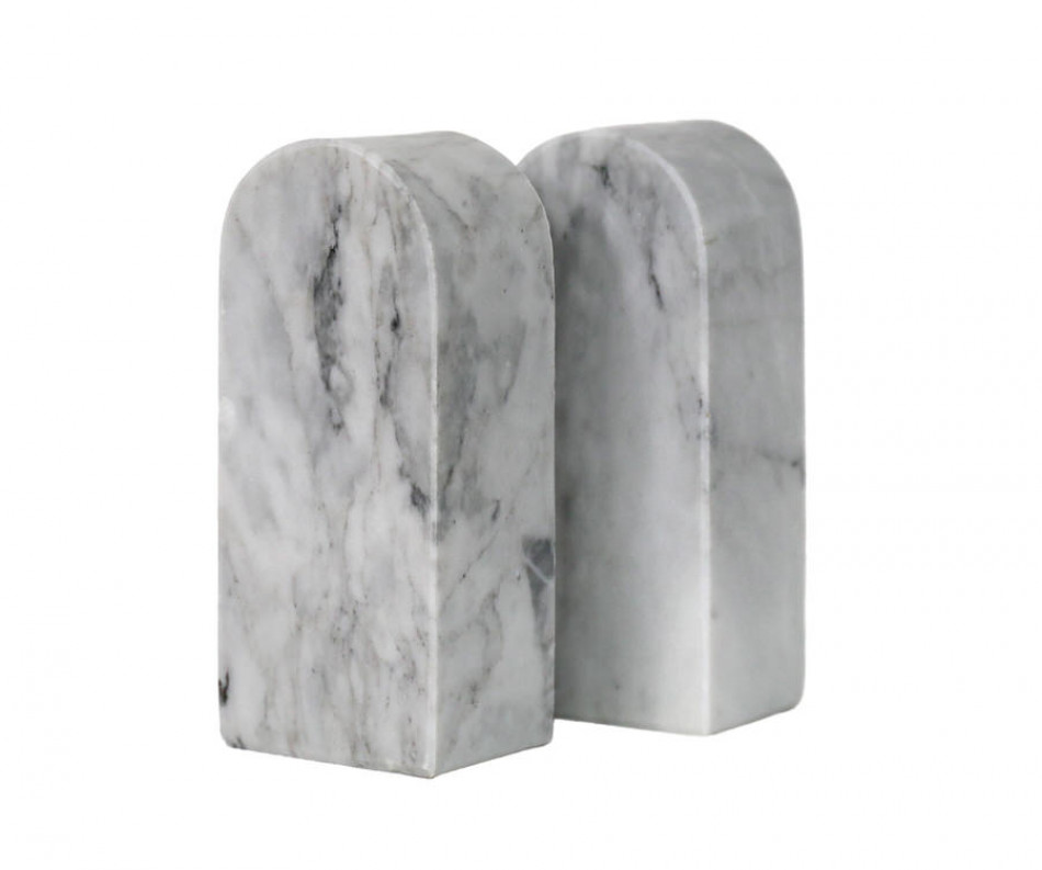 Set 2 Grey Marble Arch Book Ends