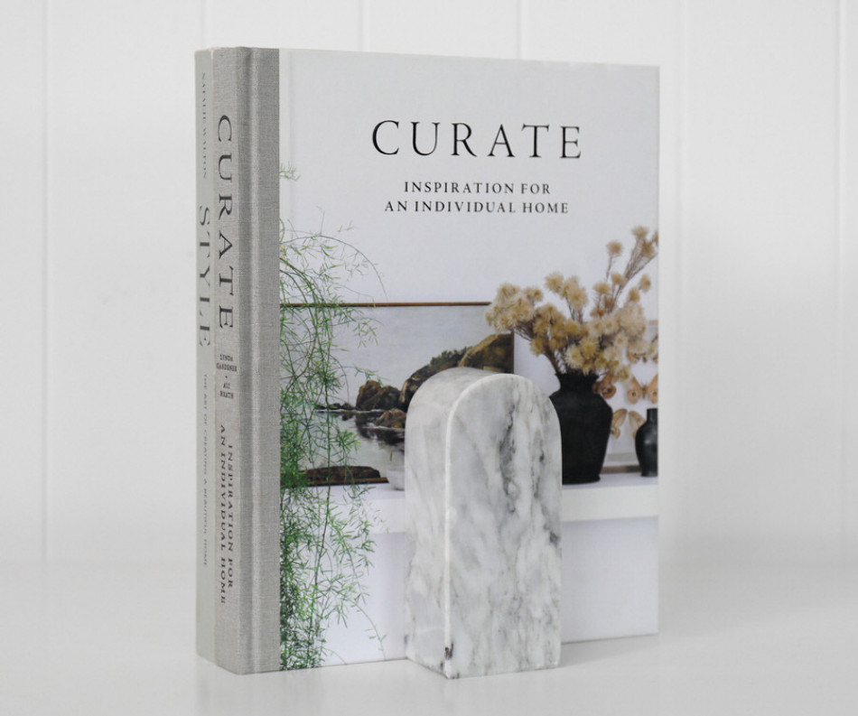 Set 2 Grey Marble Arch Book Ends