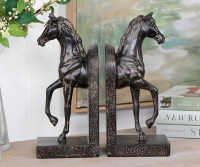 Cavallo Antique Black Horse Bookends