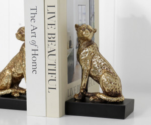 Set 2 Gold Leopard Bookends