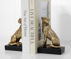 Set 2 Gold Leopard Bookends
