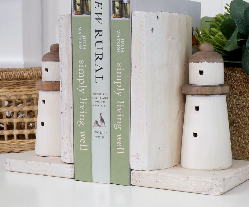 Set 2 Long Jetty Lighthouse Bookends