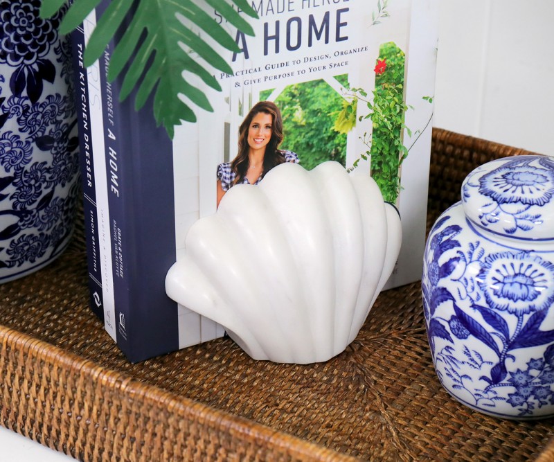 Marble Clam Shell Bookends