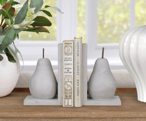 Set 2 Grey Pear Bookends