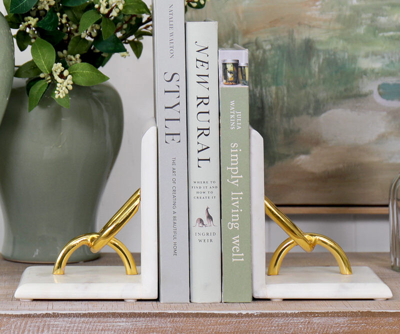 Marble & Brass Link Bookends