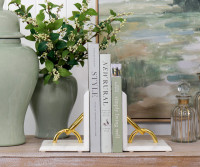 Marble & Brass Link Bookends