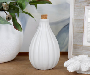 Fluted Emery White Bottle Decor
